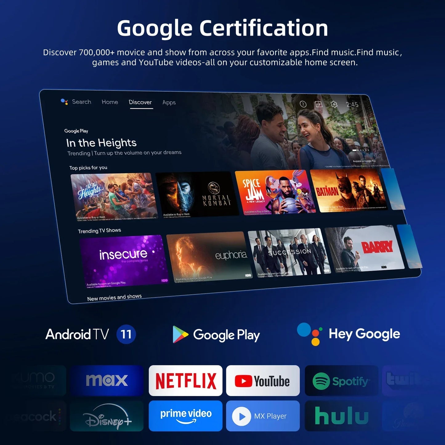 MECOOL KD3 Android 11 TV Stick with Dolby Audio 2+8G Google Certified Google TV Stream Media Receiver Stick Home Media Player