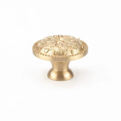 KEDLO Brass handle single hole solid cabinet door light gold European style drawer kitchen shoe cabinet wardrobe brass knob