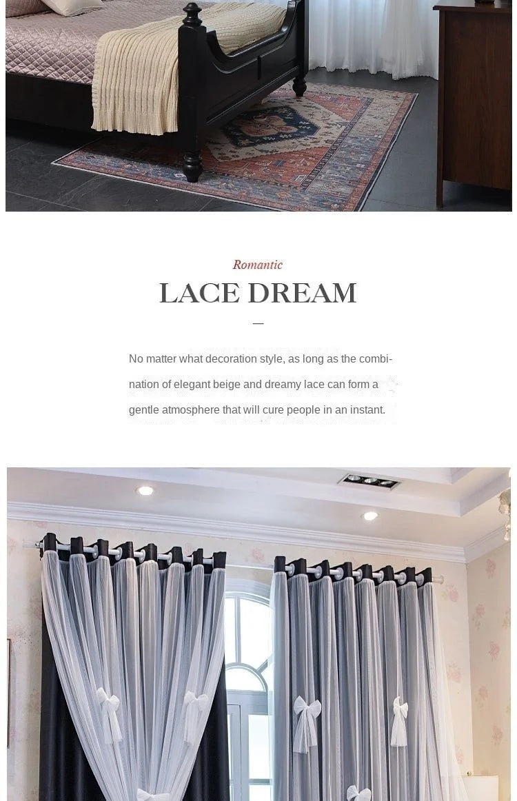 Nordic Style Solid Color Cloth Yarn Integrated Blackout Curtain Modern Bedroom Shade Curtains Living Room Luxury 나비주름 커튼 Шторы