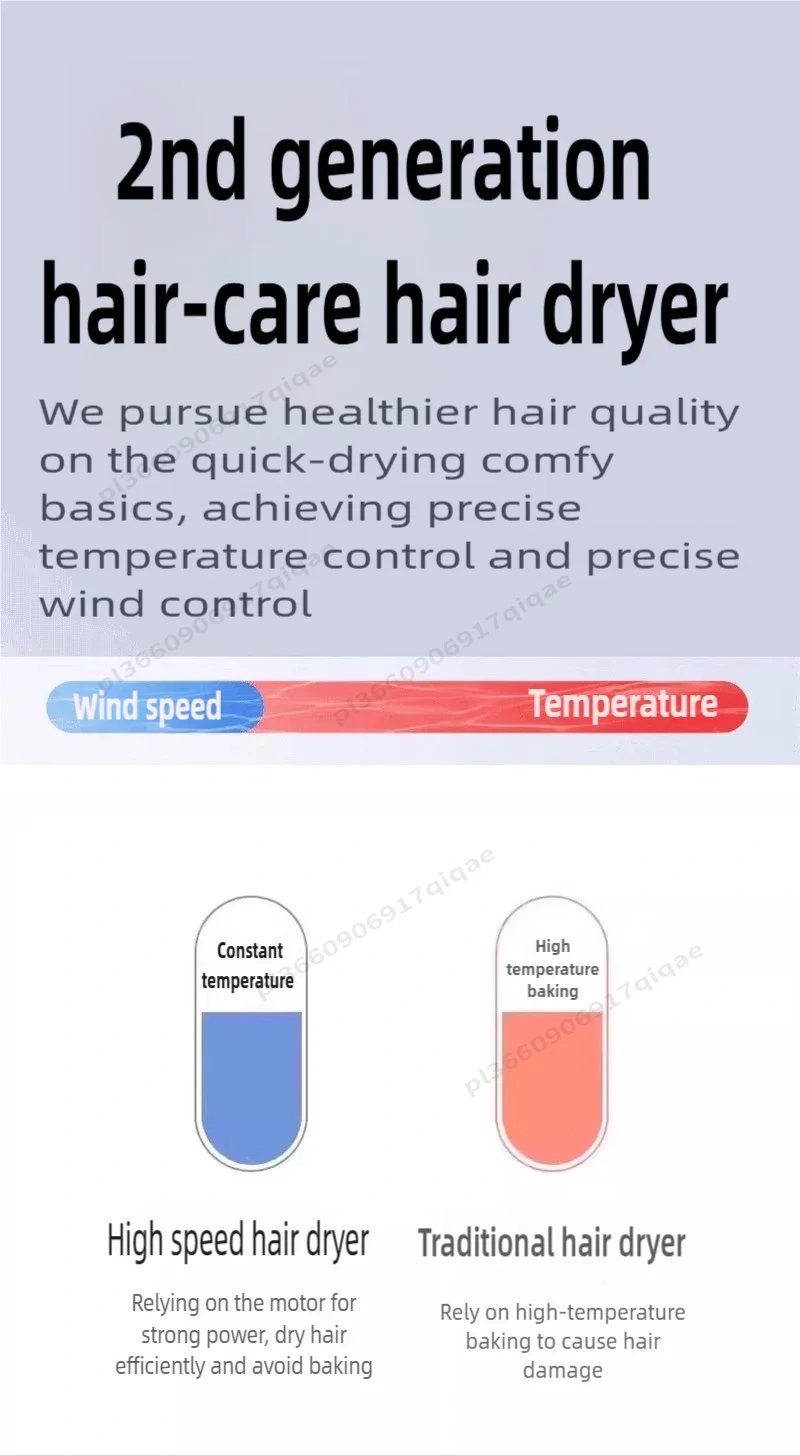 1600W Professinal Leafless Hair Dryer Negative Ion Hair Care Hairdryer Home Powerful Blow dryer Styling Toos Gift For Women