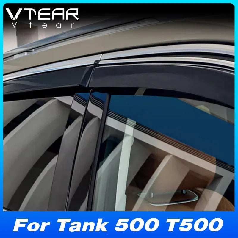 Vtear Car Window Visor Cover Decoration Water Shield Deflector Sun Shade Guard Exterior Accessories Parts For Tank 500 T500 2024