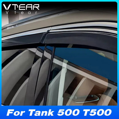 Vtear Car Window Visor Cover Decoration Water Shield Deflector Sun Shade Guard Exterior Accessories Parts For Tank 500 T500 2024