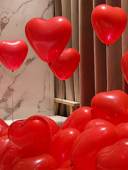 10/20Pcs Heart Shaped Balloons Red Pink Black Latex Balloon for DIY Valentine's Day Engagement Wedding Party Anniversary Decor