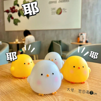 Chick Doll Small Night Light Electronic Luminous Toy Anime Figure Warm Light Atmosphere Decoration Cute Shape Children Gift
