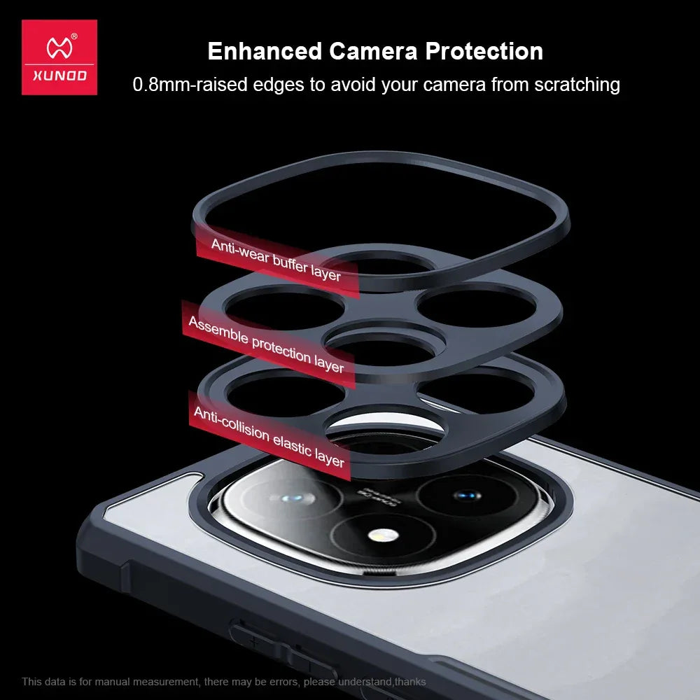 Xundd Phone Case For Xiaomi Redmi Note 14 Pro Shockproof Bumper Protective Cases Luxury Plain Transparent Cover,For Redmi Note14