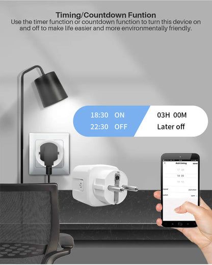 eWelink 16A/20A Smart Plug WiFi EU Socket With Power Monitoring Timing Function Support Alexa Google Home Alice SmartThimgs IFTT
