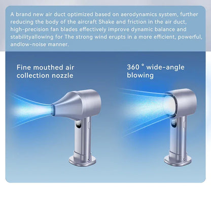 Night Light Cooling Fan 5000mAh Handheld Cooling Fan Portable Handheld Turbo Fan 100 Wind Speeds Adjustable Mini Personal Fan