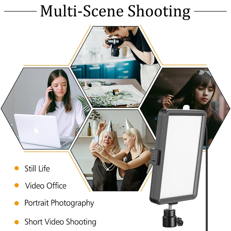 Professional Video Photography  LED light for Selfie Dimmable Video Fill Light for Photo Studio Live Fill Lamp With Tripod Stand