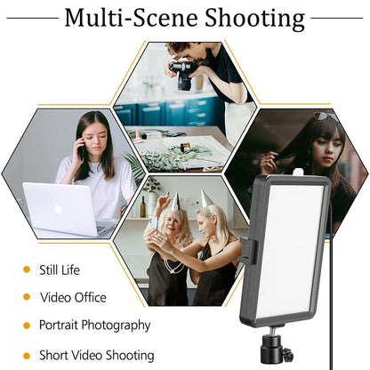 Professional Video Photography  LED light for Selfie Dimmable Video Fill Light for Photo Studio Live Fill Lamp With Tripod Stand