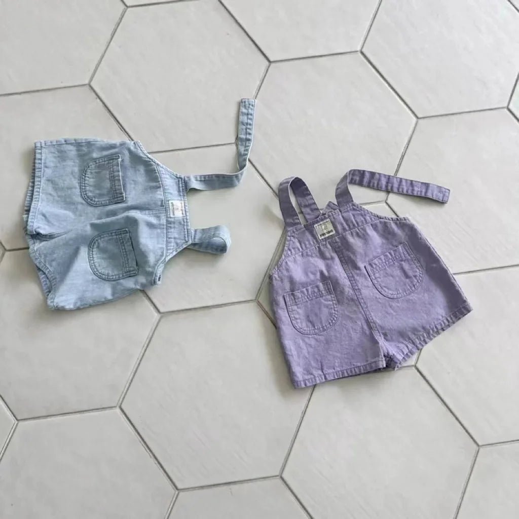 2025 Summer New Baby Denim Strap Shorts Infant Jumpsuit Toddler Boy Girl Fashion Casual Overalls Baby Loose Versatile Clothes