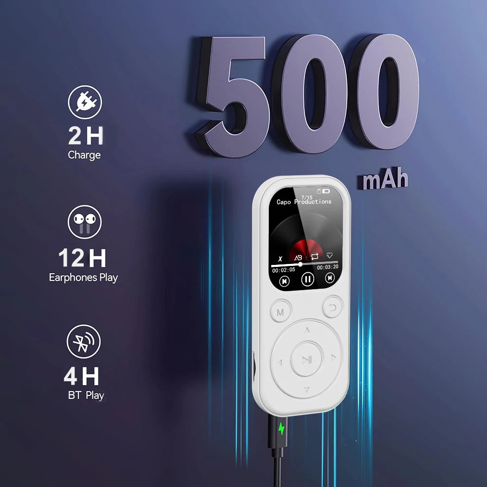 2026 New 1.8 inch Slim MP3 Player Bluetooth 5.4 — Portable Walkman, Compatible eBook Recording FM Radio Music Player