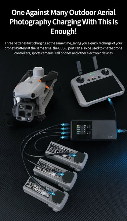 JHDDJI Matrice 4T/4E Battery Charger 200W Butler three-channel smart charger can charge 3 batteries at the same time
