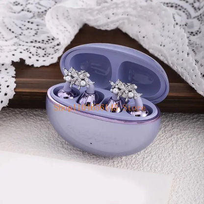Zirconia Rhinestones Butterfly Earphone Charms AntiSlip Clasps Quick Installation For Multiple Devices