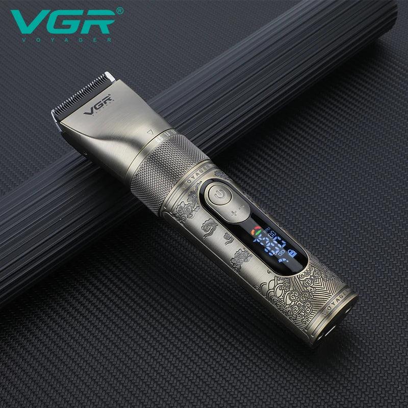 VGR intelligent digital hair clipper metal retro machine height endurance hair trimmer hair salon home carving push shear V-659
