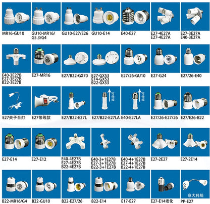 1PCS G24 to E26/E27 Adapter G24Q Light Socket Adapter G24q to Screw Lamp Bulb Holder Converter White
