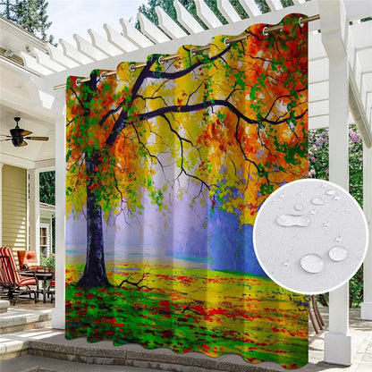 Patio Curtains Outdoor Waterproof Thermal Insulated Blackout Curtain For Garden Door Pool Hut Pavilion Gazebo Pergola Drapes