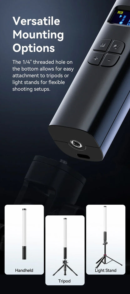 Ulanzi Upgraded VL119 10W RGB Light Wand Stick Light Handheld Stick for Protrait Photography Live Streaming with Type-C Charging