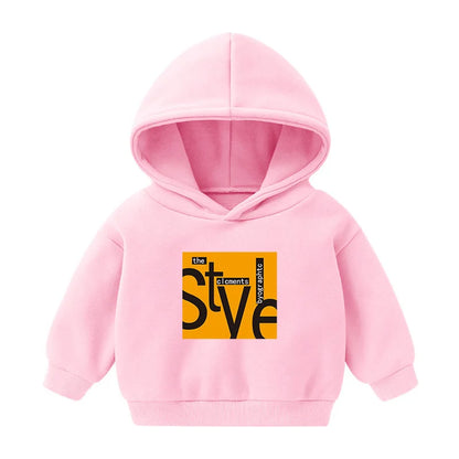 1pcs Boys Girls Thick Velvet Cartoon Tees Kids Solid Casual Fashion Warm Autumn Winter Sweatshirt Hoodie Baby Cloths Infant Tops