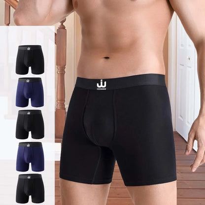 5Pcs Bamboo fiber Long Boxer for Man Seamless Breathable Man Underwear U Convex Male Underpants High elasticity Men's panties