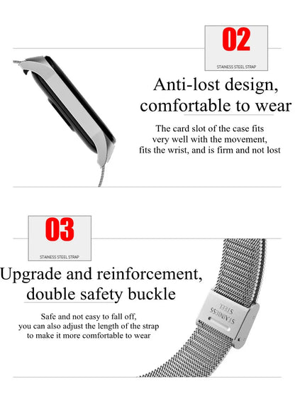 Metal Strap bracelet for Xiaomi mi band 7 6 5 3 4 strap Stainless Steel MiBand 4 Smart Wrist Strap for xiao mi miband 4 3 straps