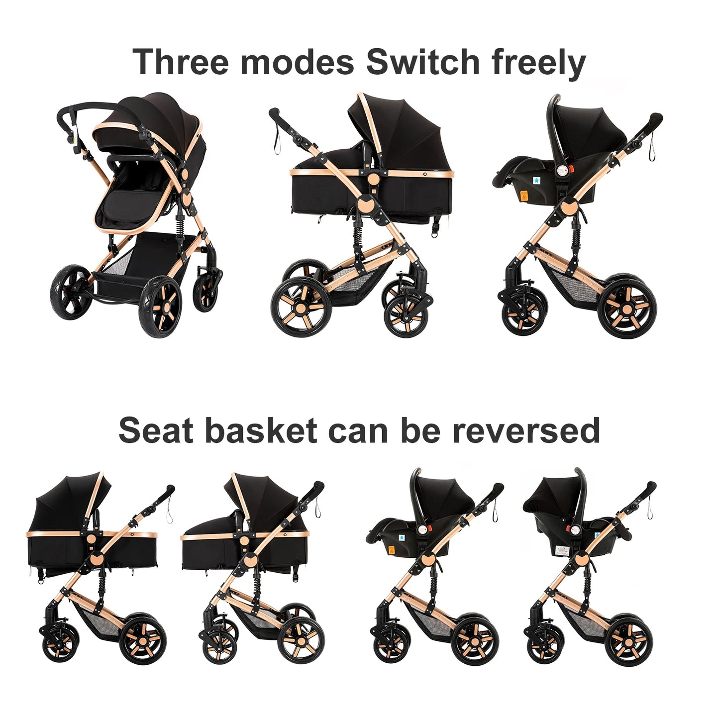 Baby Stroller 3 in 1 stroller lightweight strollers  Baby Carriage mutifunction strollers Baby newborn stroller mother kids