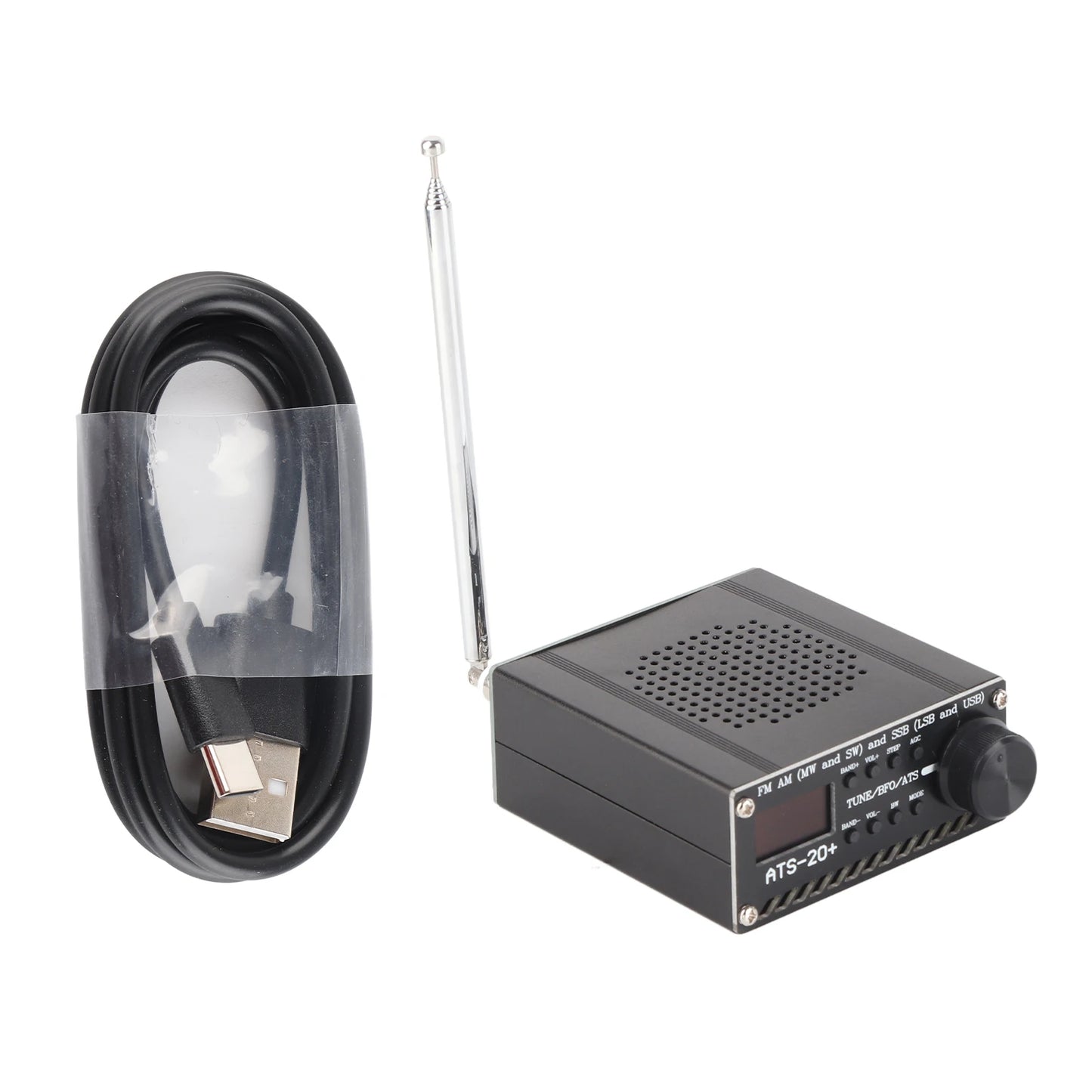 Full Band Radio Receiver AM LW MW SW SSB LSB USB Scanner Portable with Antenna ATS-20+ Si4735 Electronic Components