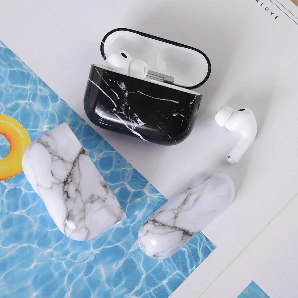 Marble Pattern Case For Apple Airpods Pro 3 Generation 2025 Hard PC Cover For AirPods 4 3 1 2 Pro2 Marble Protective Case Fundas