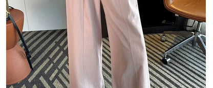 Summer Pregnant Woman Washed Cotton Trousers High Waist Ankle-length Plus Size Maternity Casual Pants Wide Legs Pregnancy Pants