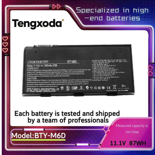 Compatible with MSI GT60/70 GX660/680 MS-1763 laptop battery BTY-M6D