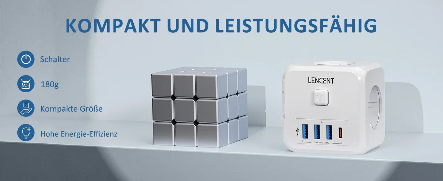 LENCENT USB Sockets dice Without Cable socket EU Socket Adapter Multiple socket EU Outlet Extender