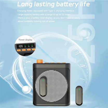 M29 Bluetooth Portable Voice Amplifier Mini Wireless Megaphone Speaker With Lavalier Microphone for Teachers Tour Guides Coaches