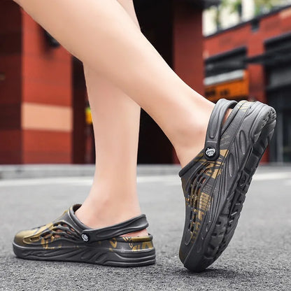 Plus Size 49 Men Non-slip Sandals Clogs Men and Women Home Beach Slippers Breathable Lightweight Men Outdoor House Slides
