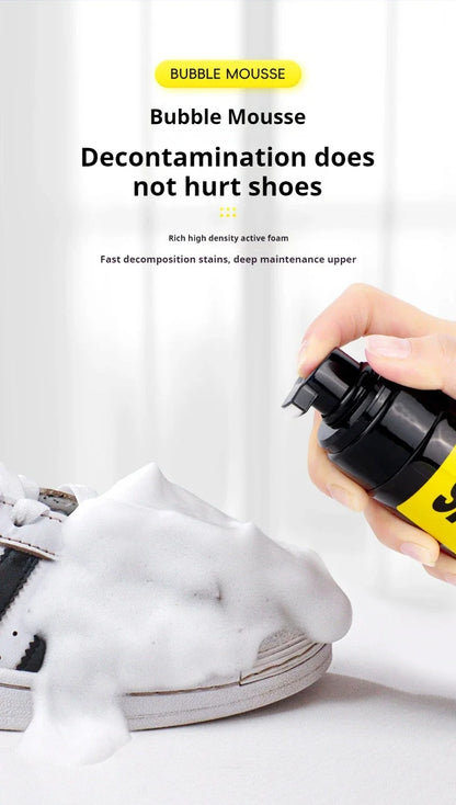 1 set Shoes Cleaner foam dry cleaning suit 150ML Water-Free Foam Sneakers Cleaner Shoe Brush Shoe Cloth Work on White Shoe,Boot