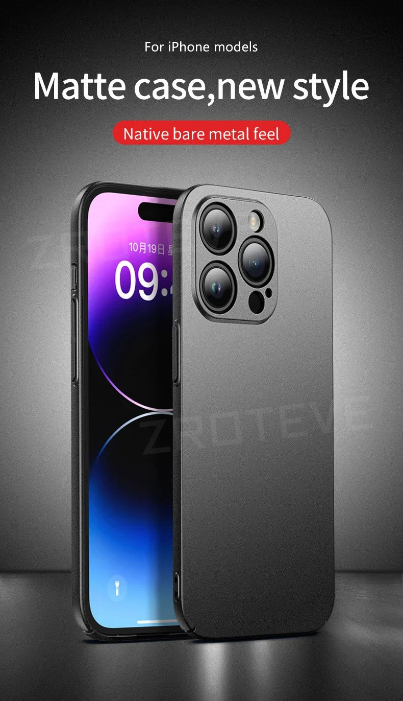 For iPhone 17 Air 17e 16 16e 15 14 13 12 Pro Max ZROTEVE Slim Matte Hard PC Cover For iPhone17 iPhone16 Plus Phone Case