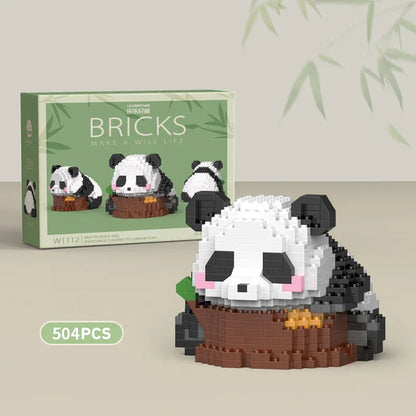 Creative DIY Assemable Animal Cute MINI Chinese Style Animal Panda Building Block Educational Boy Toys For Children Model Bricks