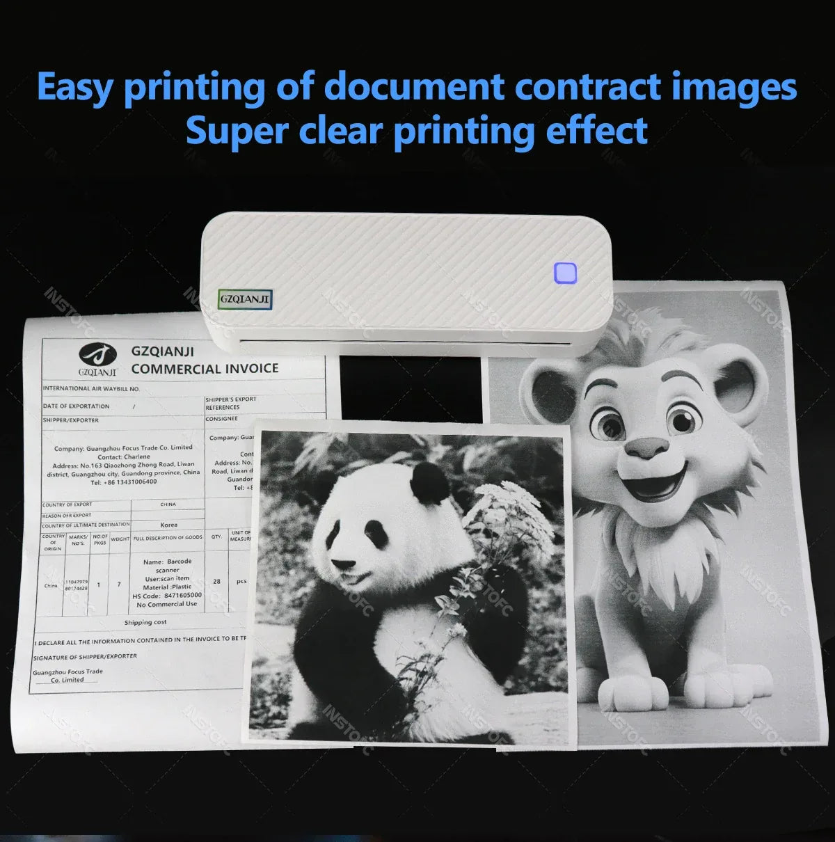 Wireless Mini A4 Thermal Printer Inkless Portable Bluetooth Mobile Phone Photo Document Printer For Office/Work/Home Use