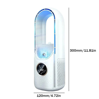 Portable USB Air Cooler Leafless Electric Desktop Fan 6 Speed Silent Timer Air Conditioner Cooling Humidifier Conditioning Fan