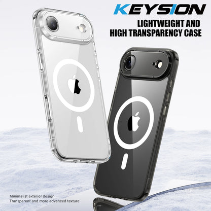 KEYSION Shockproof Transparent Case for MagSafe for iPhone 17 Air HD Clear TPU+PC Magnetic Wireless Charging Phone Back Cover
