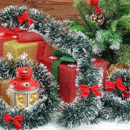 Christmas Tinsel Ribbons Green Cane Ribbon Garland Xmas Tree Hanging Pendent Ribbons Wreath Ornaments Xmas Party Home Decoration