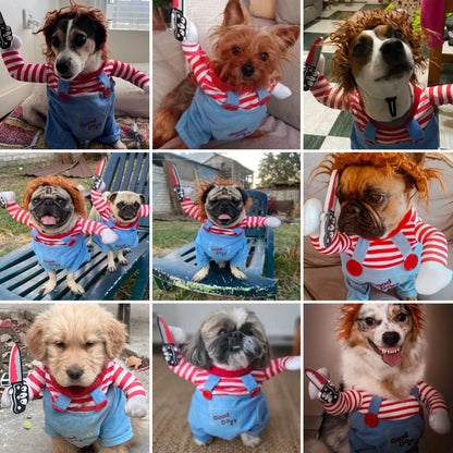 Halloween Funny Dog Clothes Small Medium Large Dogs Cat Cosplay Pets Dress Up Puppy Pullover Chihuahua Costume Party Pet Outfits