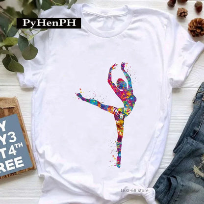 Gymnast Dancer T Shirt  Fashion Gymnast Artistic Gymnastics Printed T-shirt for Women Parent-child Clothing Oversized T Shirt