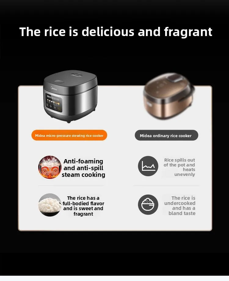 Home-use smart rice cooker with timer function, 4L/5L multi-functional non-stick large capacity MB-RE430