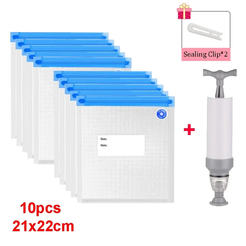 Reusable Vacuum Storage Bags 3D Printer Filament Electric Vacuum Pump Air Valve Pump Sealing Vegetables Food Storage Zipper Bag