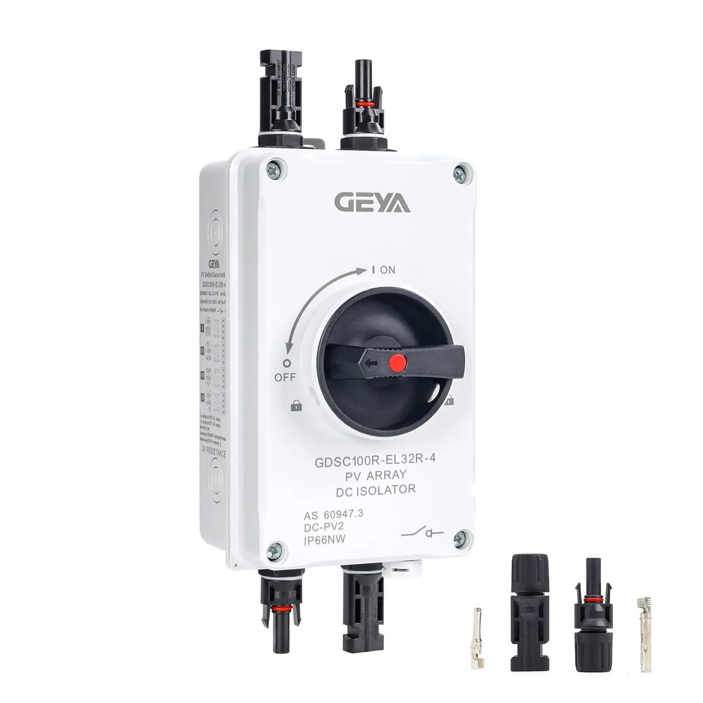 DC Solar Disconnect Switch Isolator Switch 32A1200V with IP66 Waterproof Enclosure PV Panel Disconnect Switch for Solar Systems