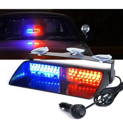16W Car Windshield LED Strobe Light 12V Waterproof Police Lights Warning Light Flash Dash Emergency Signal Lamps