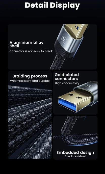 Toocki USB3.0 Extension Cable Male to Female Hi-Speed Transmission Data Cable for PC Laptop TV Xbox USB Extender Cord
