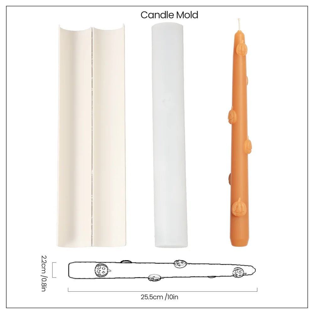 Moule à bougie conique citrouille Nicole, moule en silicone pour décoration d'Halloween à faire soi-même