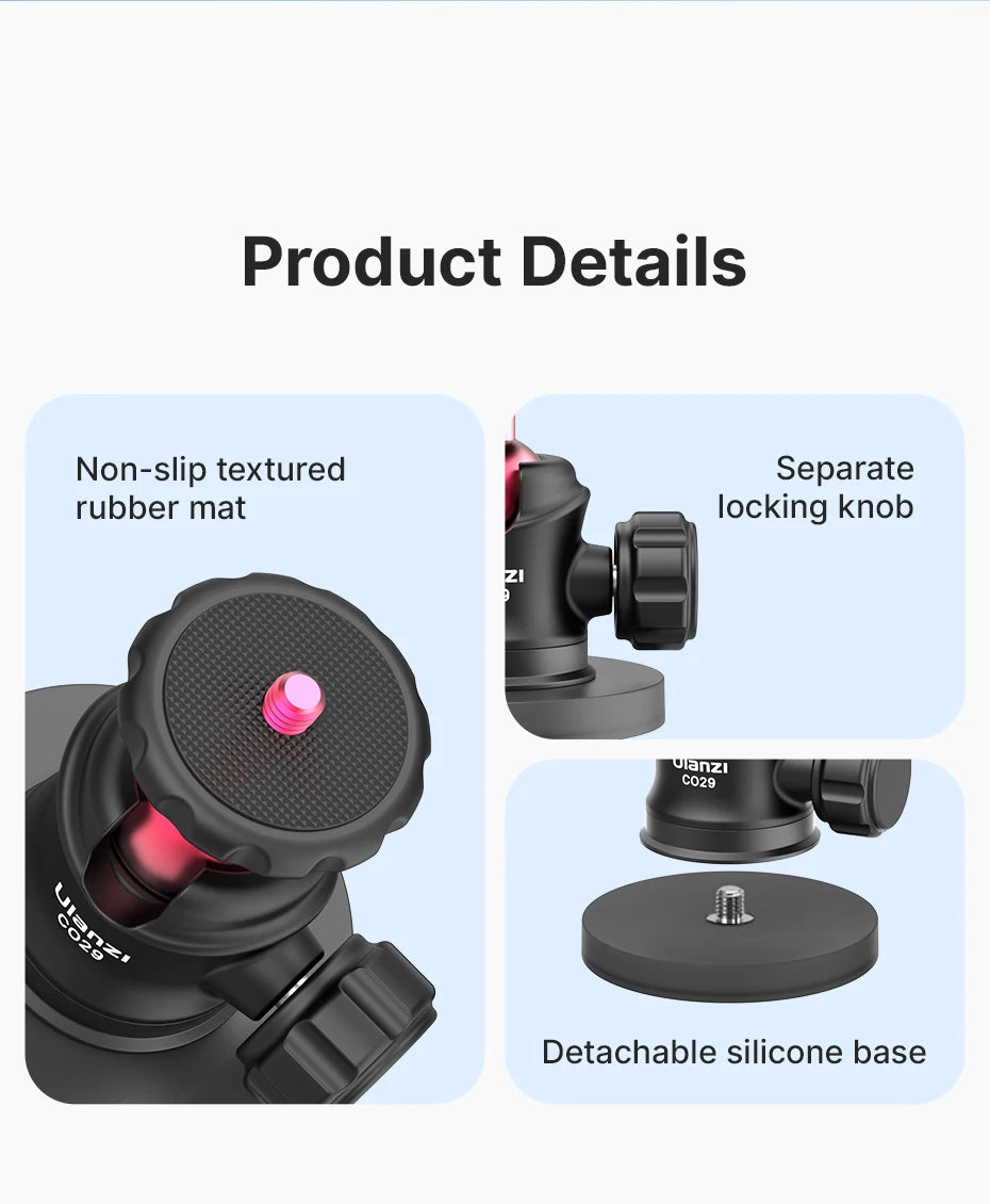 Ulanzi C029 Magnetic Tripod Ball Head Cloud Terrace for Gopro 7 8 9 10 11 12 Smartphone Action Camera Base Mount