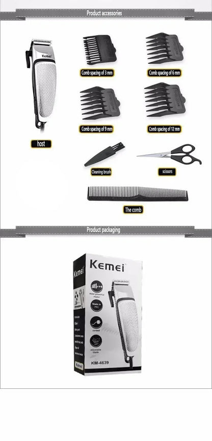 Kemei KM-4639 Electric Clipper Hair Clippers Professional Trimmer Household Low Noise Beard Machine Personal Care Haircut Tool