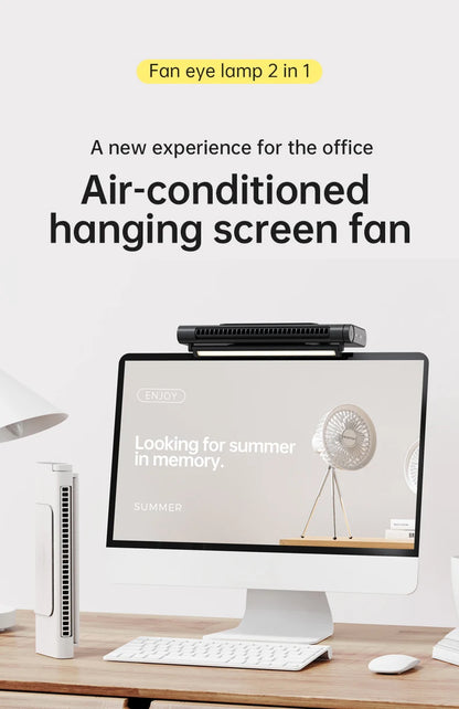 2026 Upgraded Portable Air Conditioner USB Charger Adjustable Office Computer Screen Mounted Electric Fan Desktop Tower F